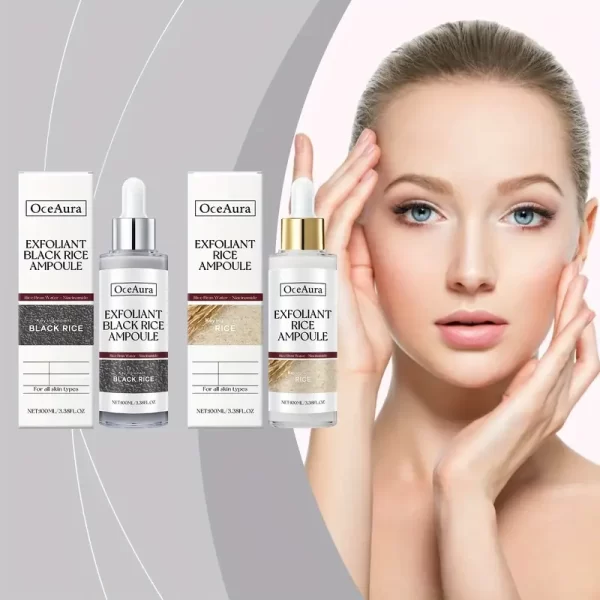 Rice exfoliating fluid set contains salicylic acid, which is gentle and clean, delicate face, light beige, moisturizing and oil control, light beige care face cream2.7 ounces+2.7ounces(Free Shipping）