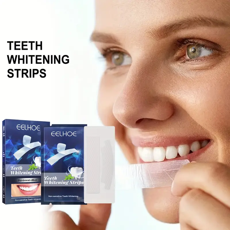 7-pack EELHOE teeth whitening patch - non sensitive instant whitening, removes coffee/tea smoke stains, safe teeth protection (7-pack), plaque remover | geometric packaging design | herbal ingredients (free shipping)