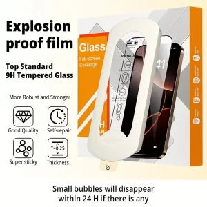 Suitable for Apple 16 tempered film explosion-proof dust-free cabin electroplating anti fingerprint mobile phone protective film film, divine device dust removal cabin
