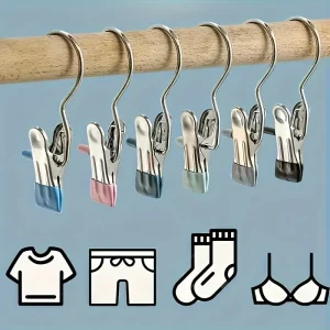 Stainless Steel Hooks - Rust resistant and Durable Laundry Clip&Towel Rack, Space saving Pants and Skirts Clothes Clip, Easter Gift Ideas, Clothes Hooks, Wardrobe Organizing, Fashion Design, Stainless Steel Construction, Drying Clip (Free Shipping)