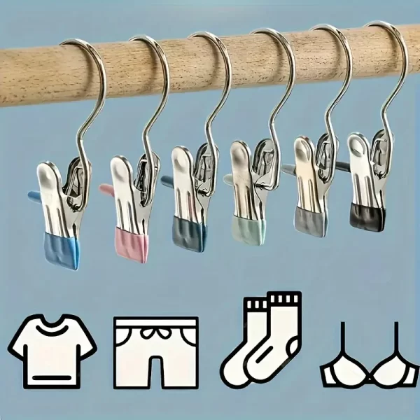 Stainless Steel Hooks - Rust resistant and Durable Laundry Clip&Towel Rack, Space saving Pants and Skirts Clothes Clip, Easter Gift Ideas, Clothes Hooks, Wardrobe Organizing, Fashion Design, Stainless Steel Construction, Drying Clip (Free Shipping)