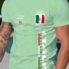 Elegant Italian Flag Pattern T-shirt for Men - Cotton, Breathable and Comfortable, Round Neck Short Sleeve T-shirt with "Italy" Design, Suitable for Casual Wearing（Free Shipping）