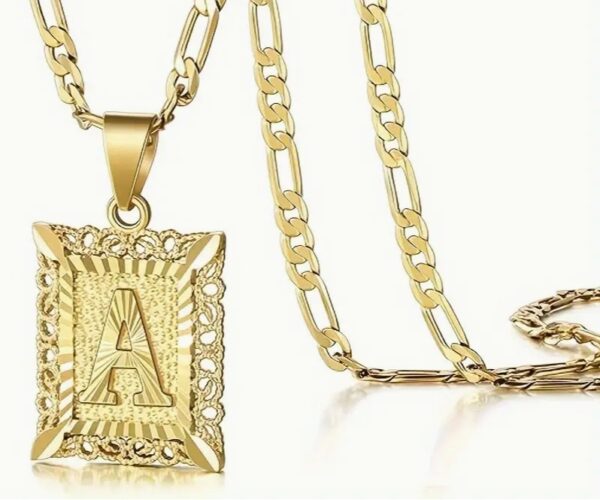 Simple and fashionable hip-hop titanium steel necklace, personalized and trendy stainless steel letter necklace