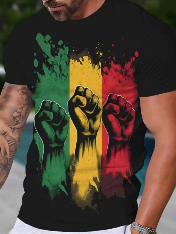 Boxing printed plus size men's short sleeved T-shirt, casual and fashionable round neck T-shirt, full picture printed top, outdoor sports and leisure, tall men's T-shirt（Free Shipping）