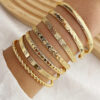 6 pieces/set of retro style stacked bracelets with textured openings, adjustable iron bracelet combinations, personalized creative unisex and unisex jewelry gifts, suitable for carnival festivals, parties, and special occasions