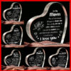 1 piece, heart-shaped transparent acrylic nameplate - perfect holiday gift, desktop decoration gift, suitable for: Mother's Day, Father's Day, graduation gift, birthday, Thanksgiving, Christmas