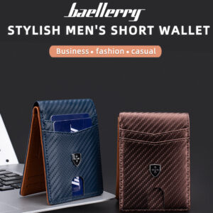 New men's wallet baellerry carbon fiber multi slot wallet multifunctional thin RFID anti magnetic card bag (free shipping)