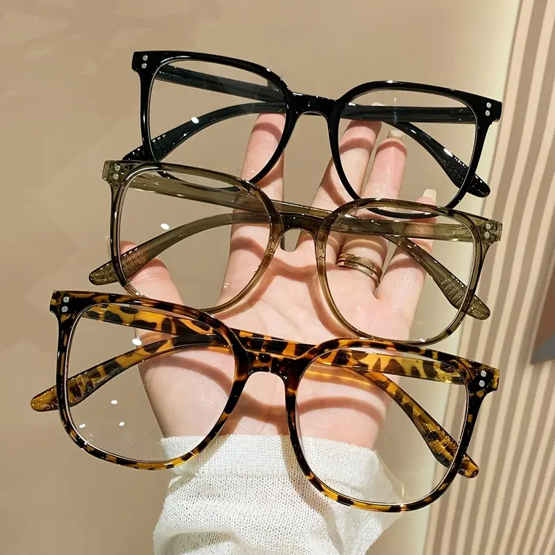 Unisex simple square frame glasses, suitable for summer wear in 2024, can be used for workplace, daily dressing decoration, and student daily use (free shipping)