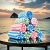 10 pieces of super absorbent microfiber kitchen towels - reusable coral fleece wave cleaning cloth (free shipping)