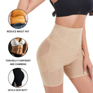 Mesh Cross High Waist, Large Size, Flat Corner Tightening Underwear, Women's Waist Waist, Hip Lifting, Body Shaping Underwear (Free Shipping)