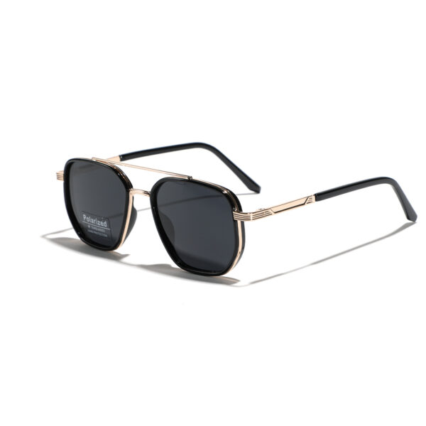 Men's Retro Polarized TR90 Square Flat Top Fashion Glasses - Double Bridge Metal Frame, Scratch resistant Polycarbonate Lens Box, Outdoor, Vacation, and Professional Use, Modern Touch Goggles, Impact resistant High Quality Glasses (Free Shipping)