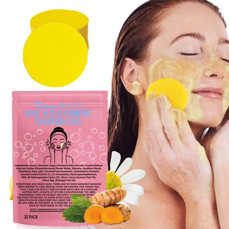 Turmeric cleansing pad, a facial cleansing pad containing taurine and turmeric, can be used for a long time to quickly remove facial stains and oil. Facial cleanser and facial cleansing products (free shipping)