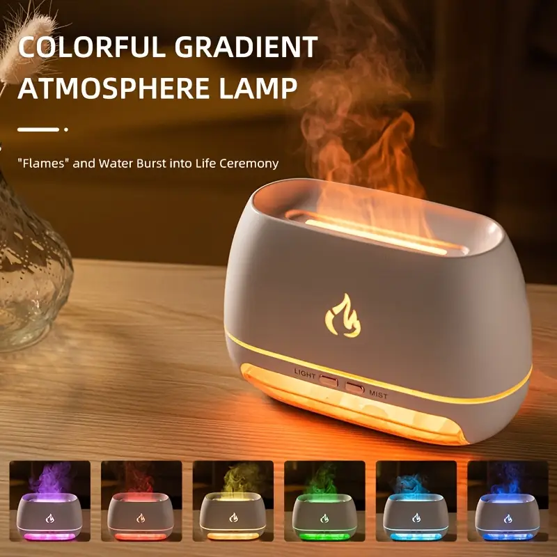 A brand new simulated flame humidifier. A healthy 2-in-1 air humidifier and diffuser suitable for homes and offices. Himalaya salt lamp ultrasonic essential oil diffuser, flame humidifier - aromatherapy diffuser (free shipping)