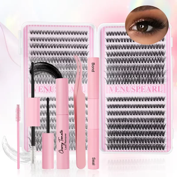 【 Beginner Eyelash Set 】 Small Adhesive and Sealed Eyelash Removal Brush Tweezers Set, Comes with Free Eyelashes | Lightweight Makeup Tool for Beginners (Free Shipping)