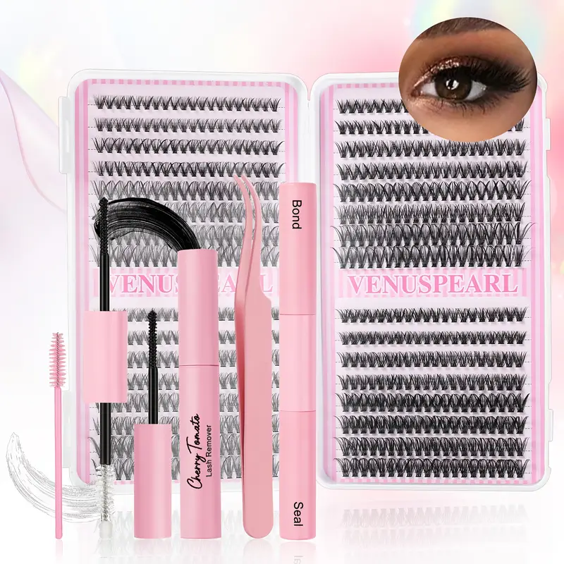 【 Beginner Eyelash Set 】 Small Adhesive and Sealed Eyelash Removal Brush Tweezers Set, Comes with Free Eyelashes | Lightweight Makeup Tool for Beginners (Free Shipping)