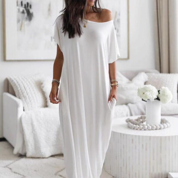 Women's long home dress, women's dress, comfortable and skin friendly, loose and breathable, can be worn outside (free shipping)
