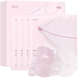 Full sexy 4-piece Salmon DNA PDRN Pink Collagen Jelly facial mask | Moisturizing and Firming Night facial mask, creating glassy luster, light beige, suitable for all skin types (mail included)