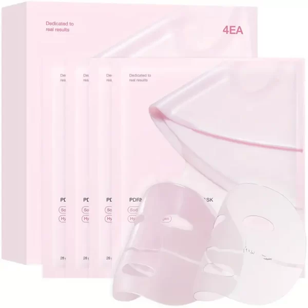 Full sexy 4-piece Salmon DNA PDRN Pink Collagen Jelly facial mask | Moisturizing and Firming Night facial mask, creating glassy luster, light beige, suitable for all skin types (mail included)