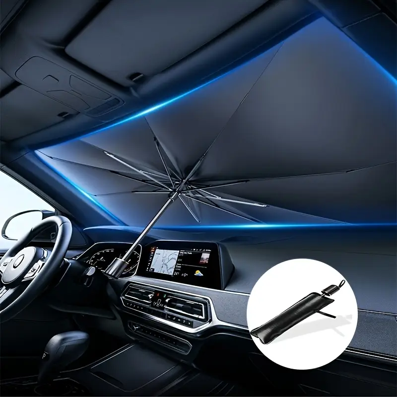 Car specific sun umbrella, efficient sun protection, portable and foldable windproof sun visor, suitable for various car models, easy to store, with thermal insulation effect (free shipping)