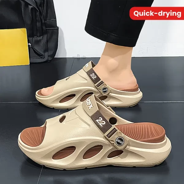 One word drag men's summer new thick massage soft soled slippers trendy and versatile couple wearing wear-resistant cool slippers (free shipping)